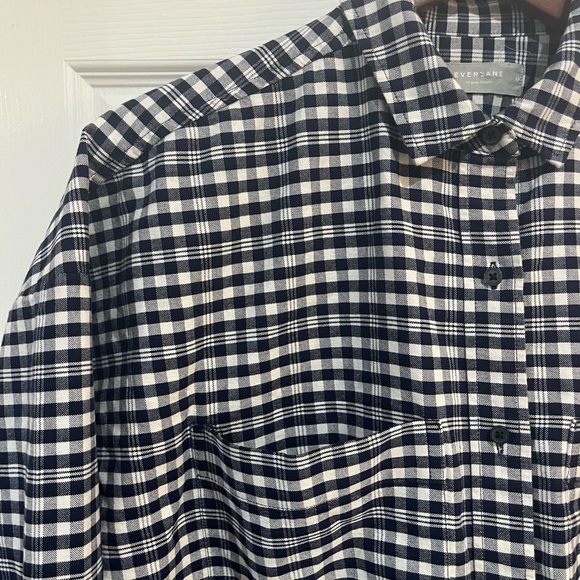 Everlane Women’s Boxy Oxford Button Down Navy White Plaid Medium Picnic Check - Picture 15 of 15